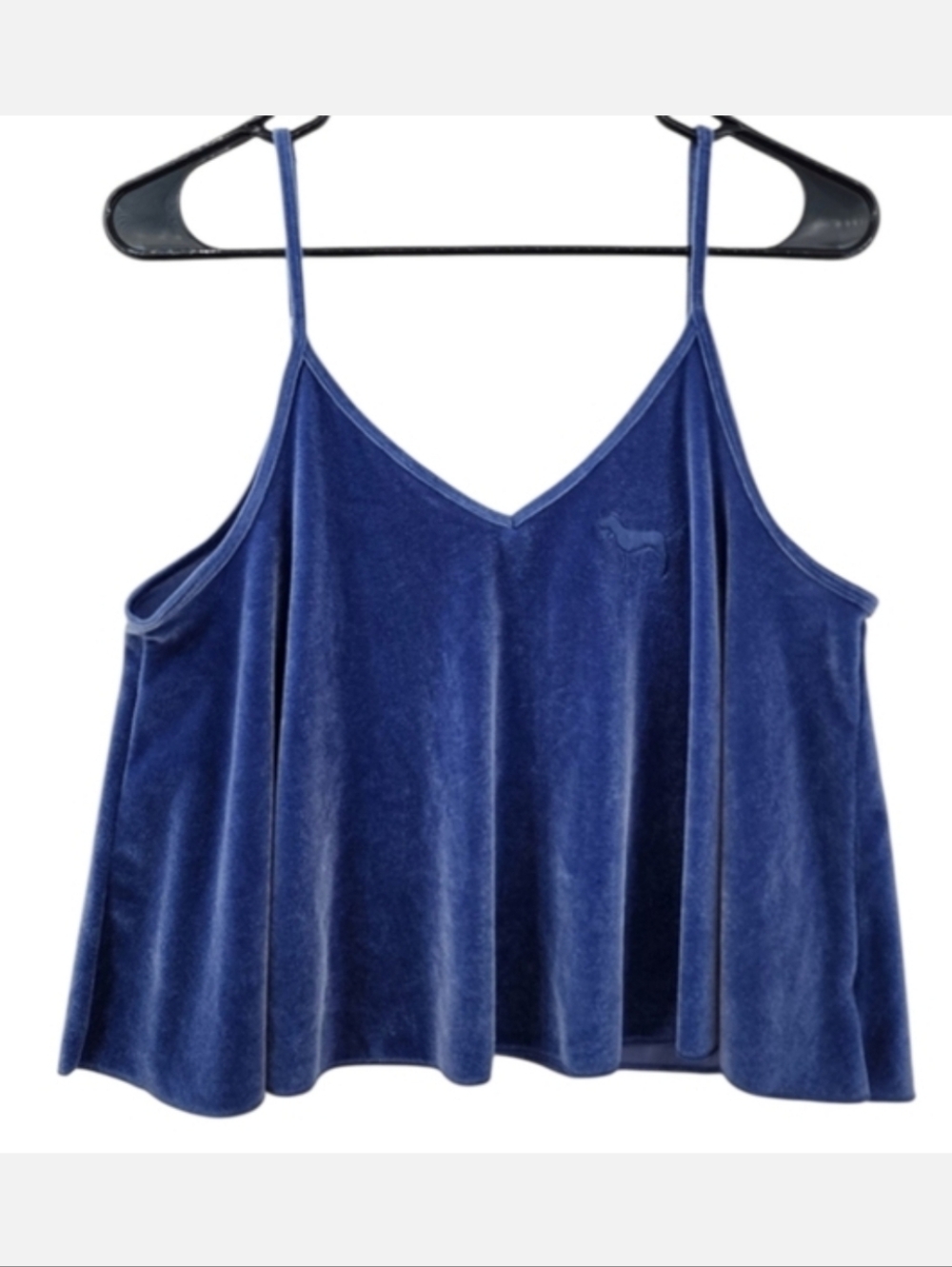 Victoria's Secret Pink Blue Velvet Oversized Cami Tank Top Womens Medium Y2K
